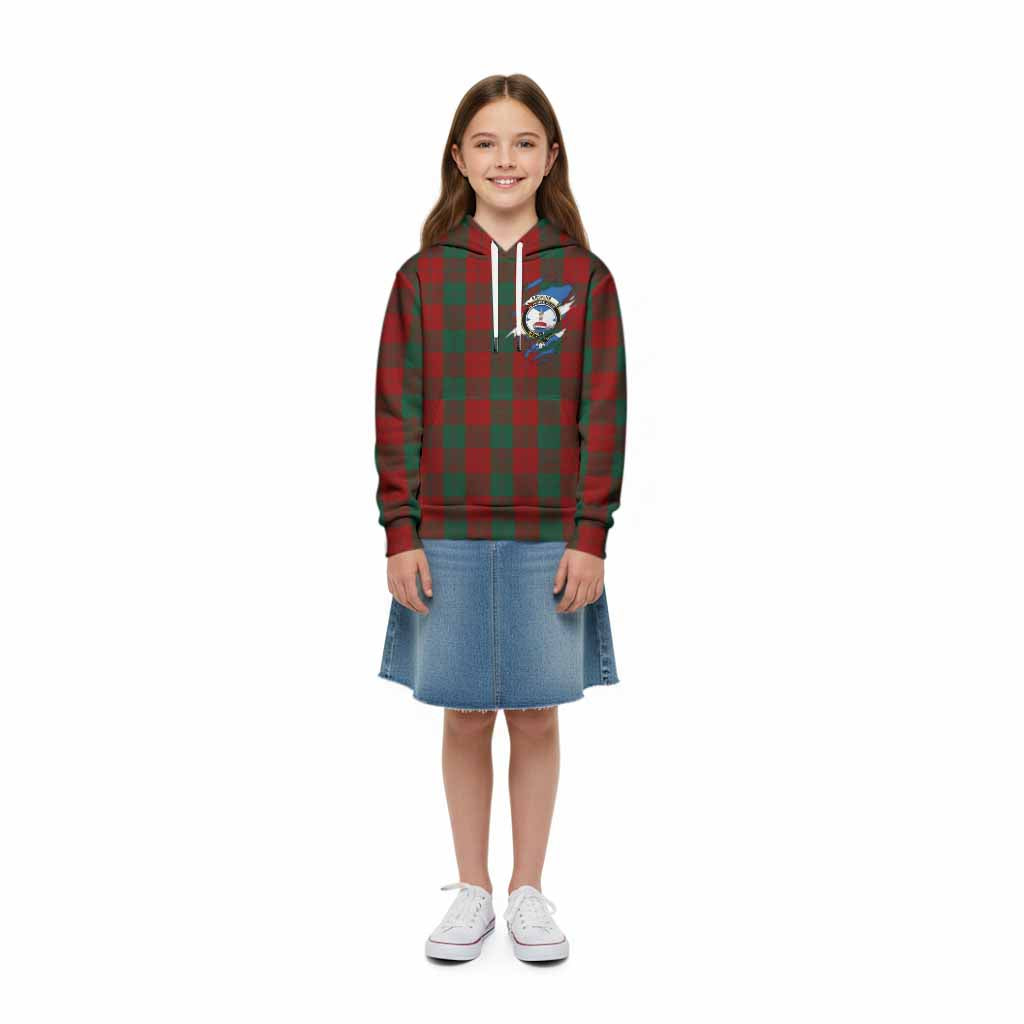Erskine Clan Crest In Me Tartan Kid Hoodie Scotland Flag Style