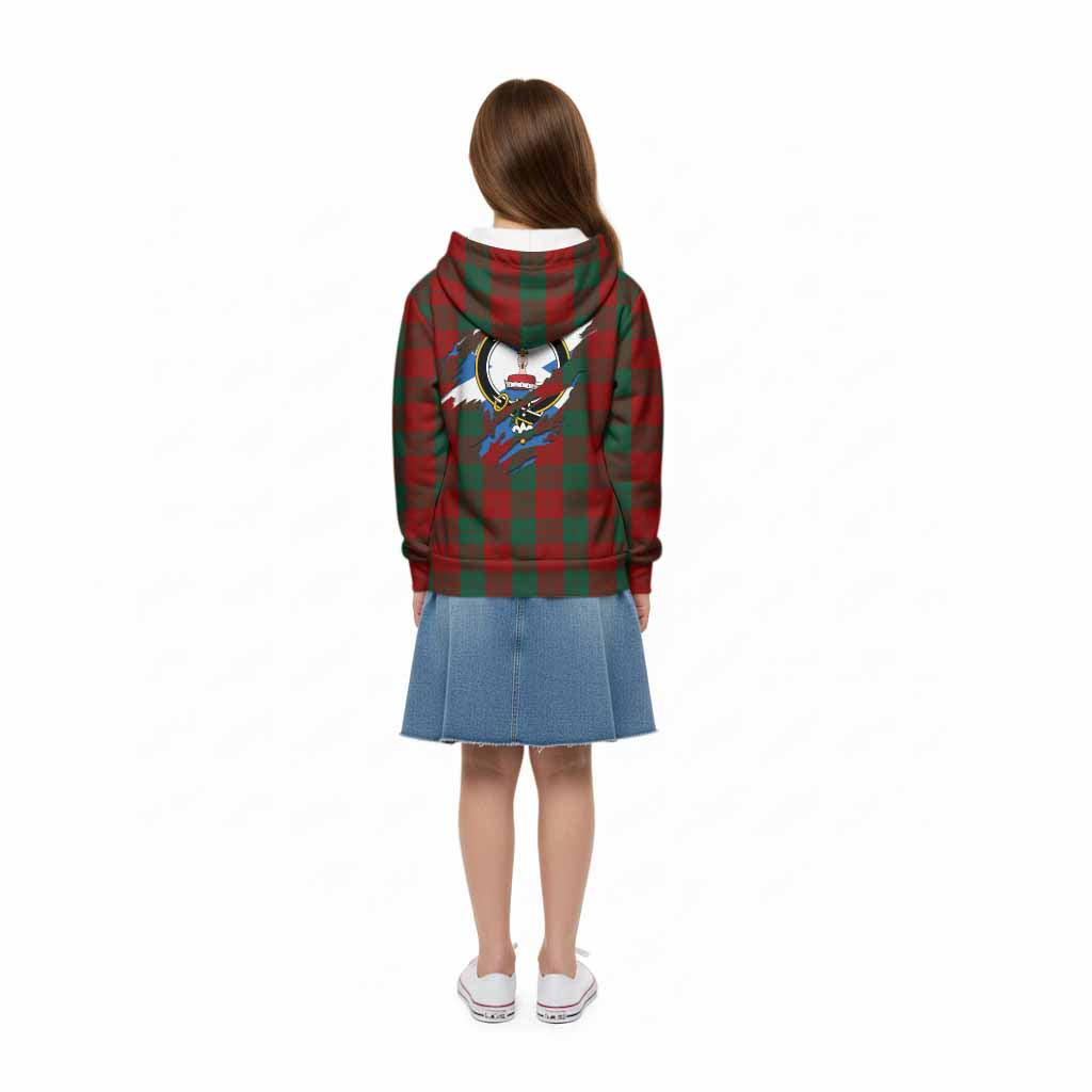 Erskine Clan Crest In Me Tartan Kid Hoodie Scotland Flag Style