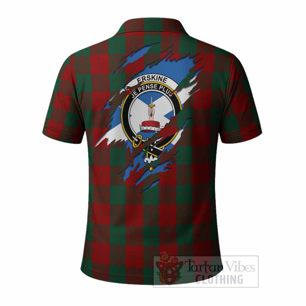 Erskine Clan Crest In Me Tartan Polo Shirt Scotland Flag Style