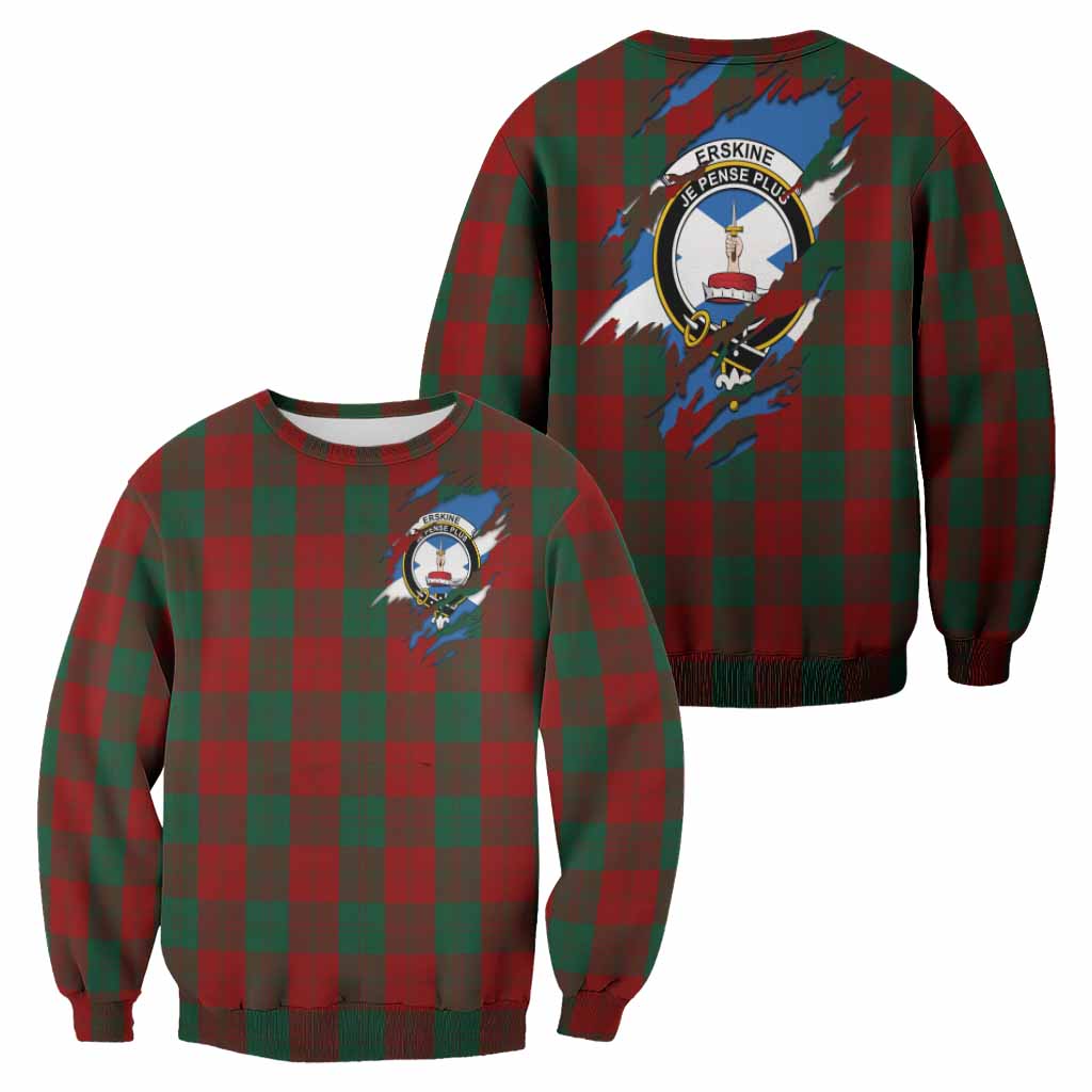 Erskine Clan Crest In Me Tartan Sweatshirt Scotland Flag Style