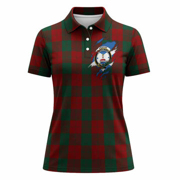 Erskine Clan Crest In Me Tartan Women Polo Shirt Scotland Flag Style