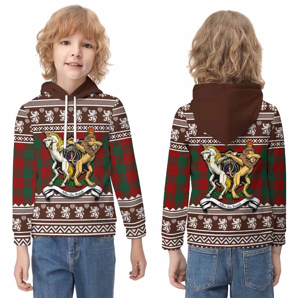 Erskine Clan Tartan Crest Christmas Kid Hoodie Coat of Arms Funny Style - Tartan Vibes Clothing