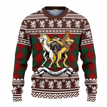 Erskine Clan Tartan Crest Christmas Ugly Sweater Coat of Arms Funny Style