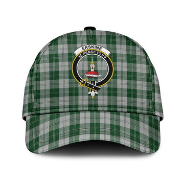 Erskine Green Tartan Classic Cap with Family Crest