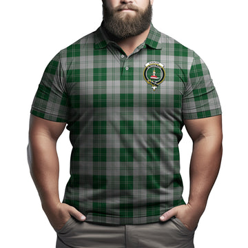 Erskine Green Tartan Men's Polo Shirt with Family Crest