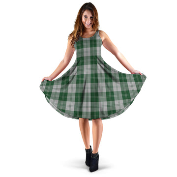Erskine Green Tartan Sleeveless Midi Womens Dress