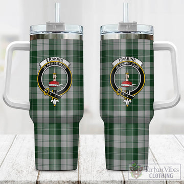 Erskine Green Tartan and Family Crest Tumbler with Handle
