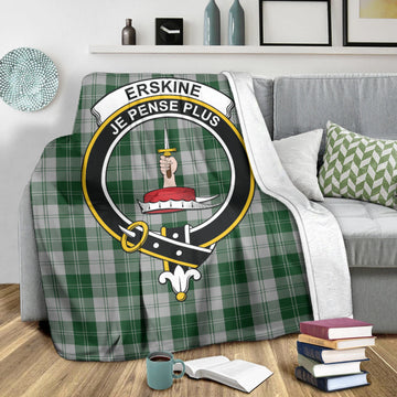 Erskine Green Tartan Blanket with Family Crest
