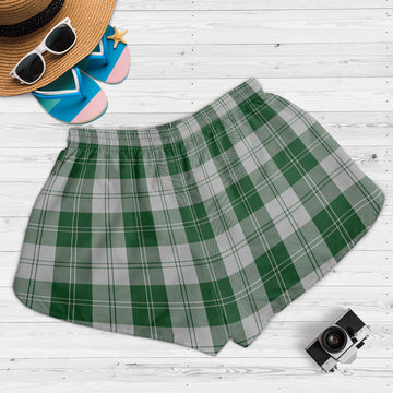 Erskine Green Tartan Womens Shorts with Family Crest