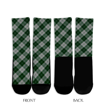 Erskine Green Tartan Crew Socks Cross Tartan Style