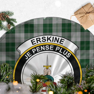 Erskine Green Tartan Christmas Tree Skirt with Family Crest