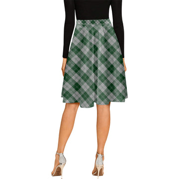Erskine Green Tartan Melete Pleated Midi Skirt