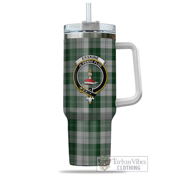 Erskine Green Tartan and Family Crest Tumbler with Handle