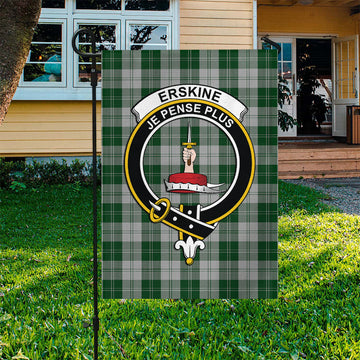 Erskine Green Tartan Flag with Family Crest
