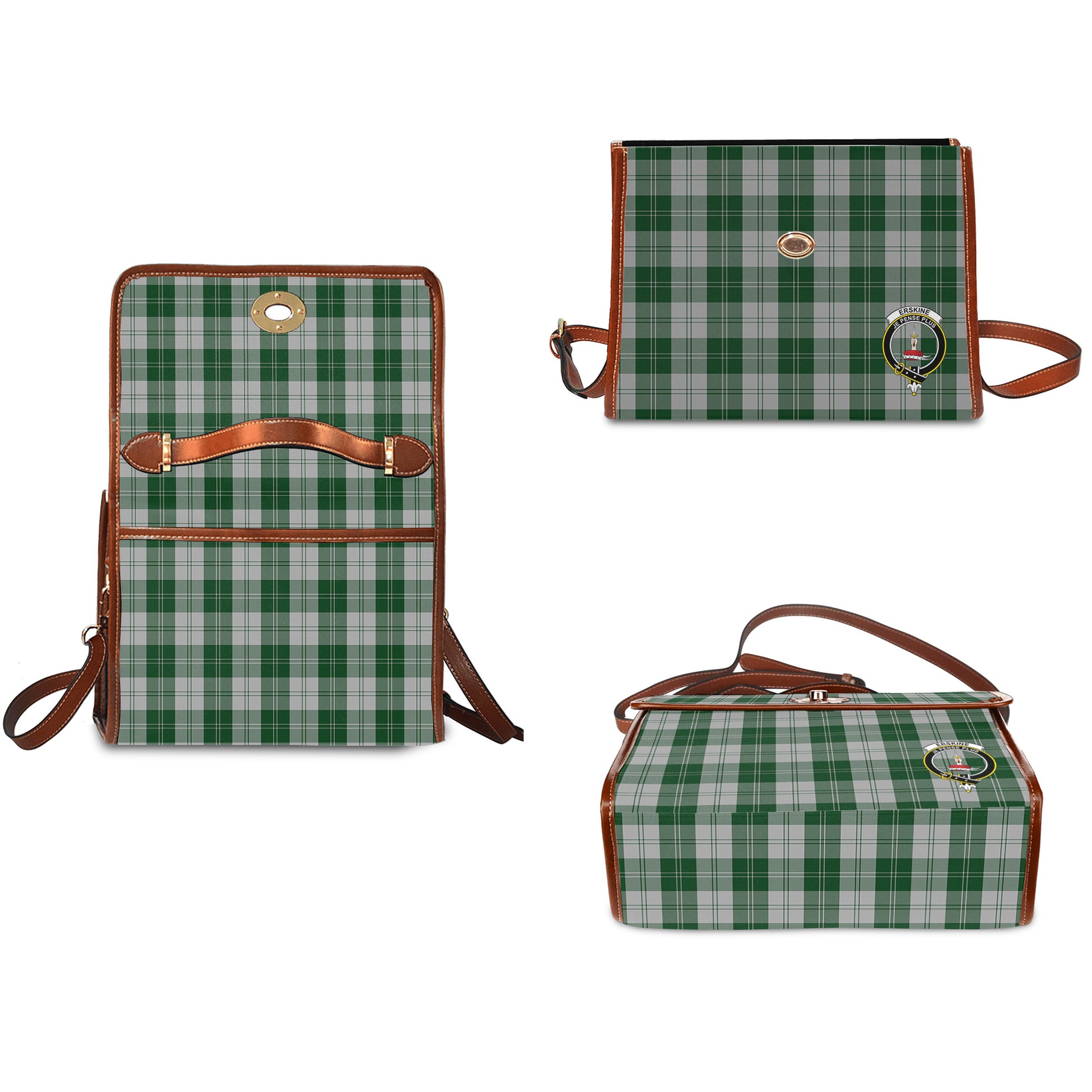erskine-green-tartan-leather-strap-waterproof-canvas-bag-with-family-crest
