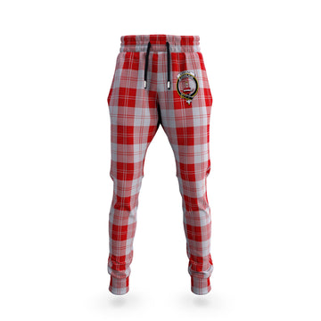 Erskine Red Tartan Joggers Pants with Family Crest