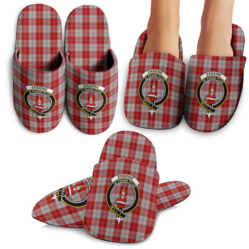 Erskine Red Tartan Home Slippers with Family Crest