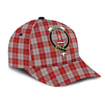 Erskine Red Tartan Classic Cap with Family Crest