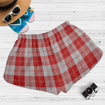 Erskine Red Tartan Womens Shorts with Family Crest