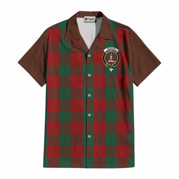 Erskine Tartan Accent Cotton Hawaiian Shirt with Family Crest