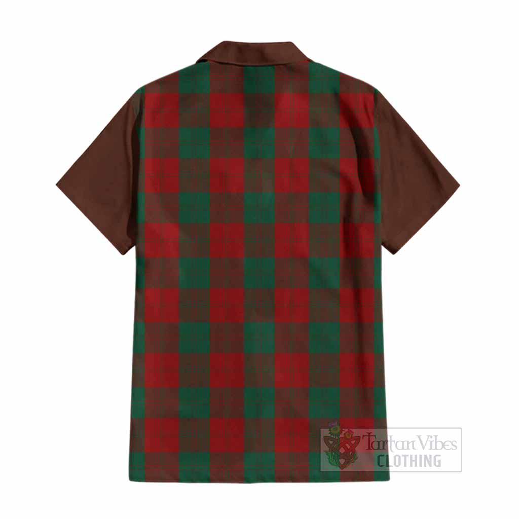 Erskine Tartan Accent Cotton Hawaiian Shirt with Family Crest