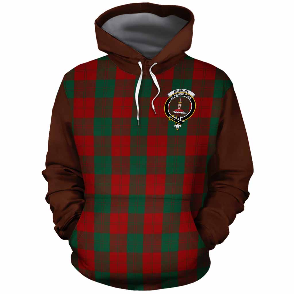 Erskine Tartan Accent Cotton Hoodie with Family Crest