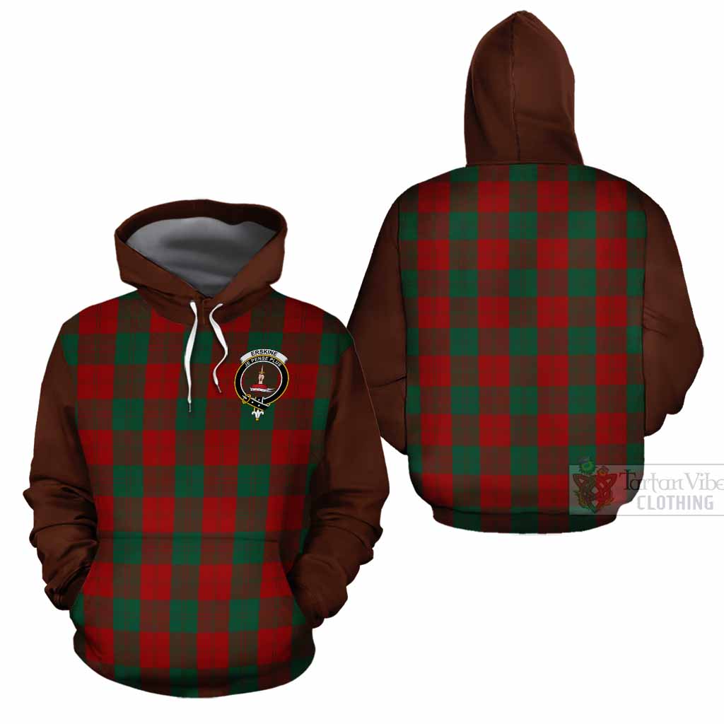 Erskine Tartan Accent Cotton Hoodie with Family Crest