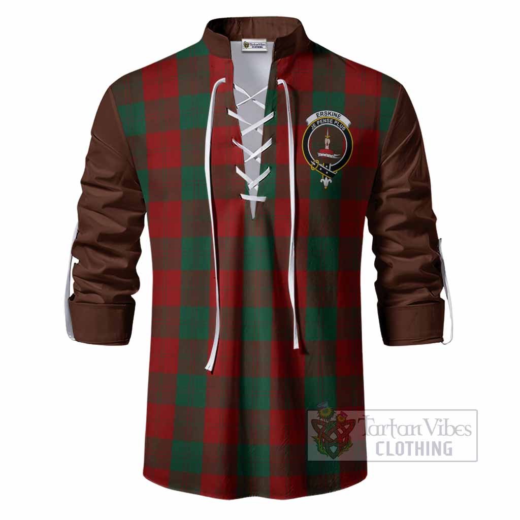 Erskine Tartan Accent Ghillie Shirt with Family Crest