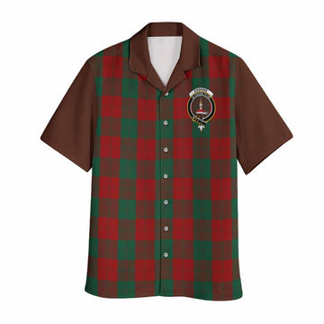 Erskine Tartan Accent Hawaiian Shirt with Family Crest