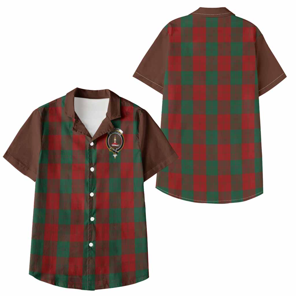 Erskine Tartan Accent Kid Hawaiian Shirt with Family Crest