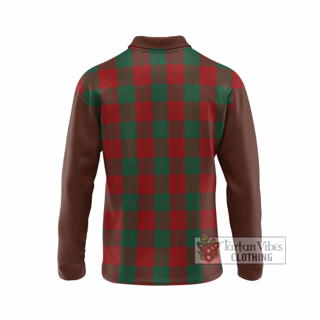 Erskine Tartan Accent Long Sleeve Polo Shirt with Family Crest