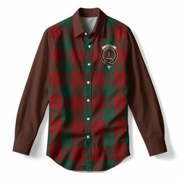 Erskine Tartan Accent Women Casual Shirt with Family Crest