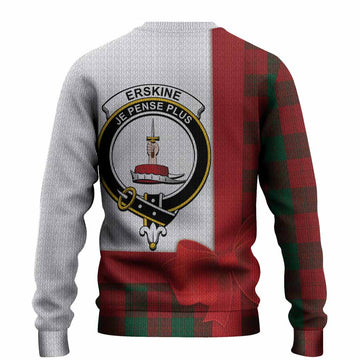 Erskine Tartan Crest Christmas Christmas Ugly Sweater Highland Cow Bagpipes Coquette Bow Style