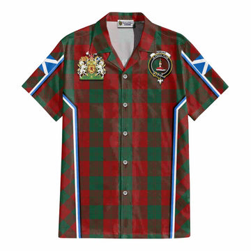 Erskine Tartan Crest Cotton Hawaiian Shirt Scotland Coat of Arm Flag Style - Tartan Vibes Clothing