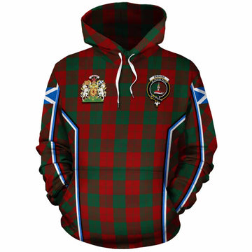 Erskine Tartan Crest Cotton Hoodie Scotland Coat of Arm Flag Style - Tartan Vibes Clothing