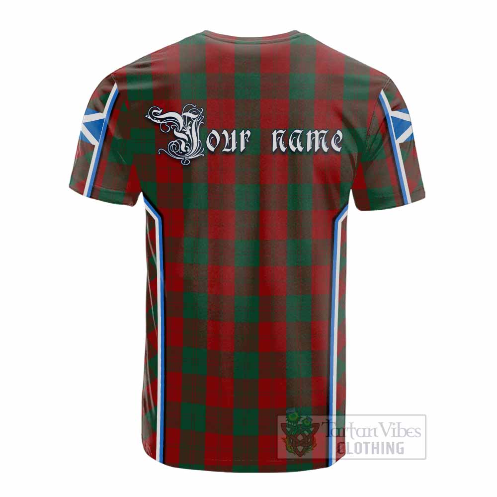 Erskine Tartan Crest Cotton T-shirt Scotland Coat of Arm Flag Style - Tartan Vibes Clothing