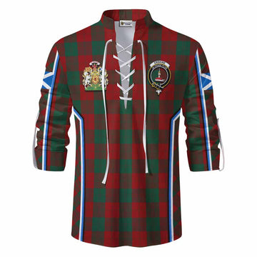 Erskine Tartan Crest Ghillie Kilt Shirt Scotland Coat of Arm Flag Style - Tartan Vibes Clothing