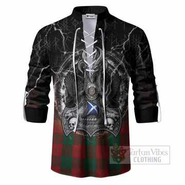 Erskine Tartan Crest Ghillie Shirt Celtic Odin's Raven Legacy