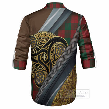 Erskine Tartan Crest Ghillie Shirt Scottish Triskele Celtic