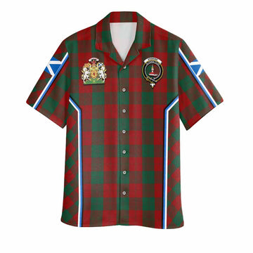 Erskine Tartan Crest Hawaiian Shirt Scotland Coat of Arm Flag Style
