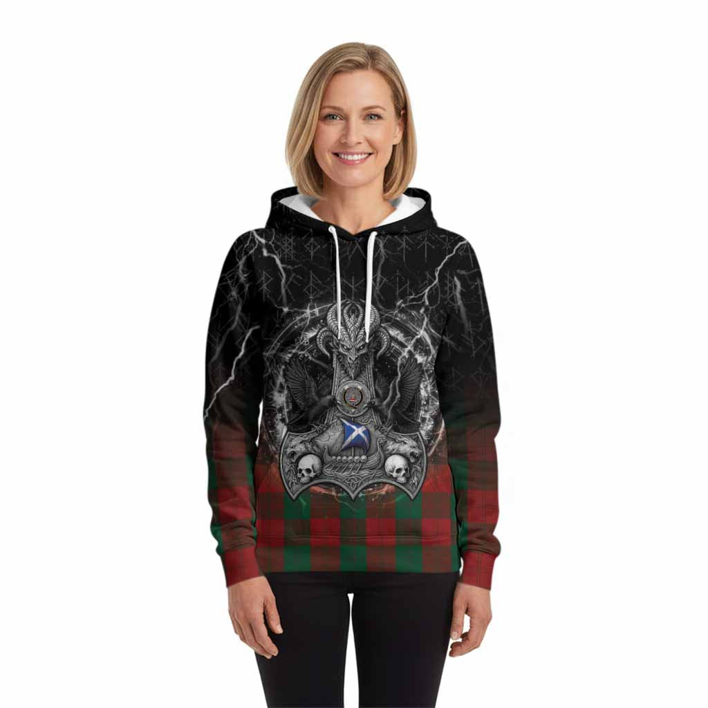 Erskine Tartan Crest Hoodie Celtic Odin's Raven Legacy