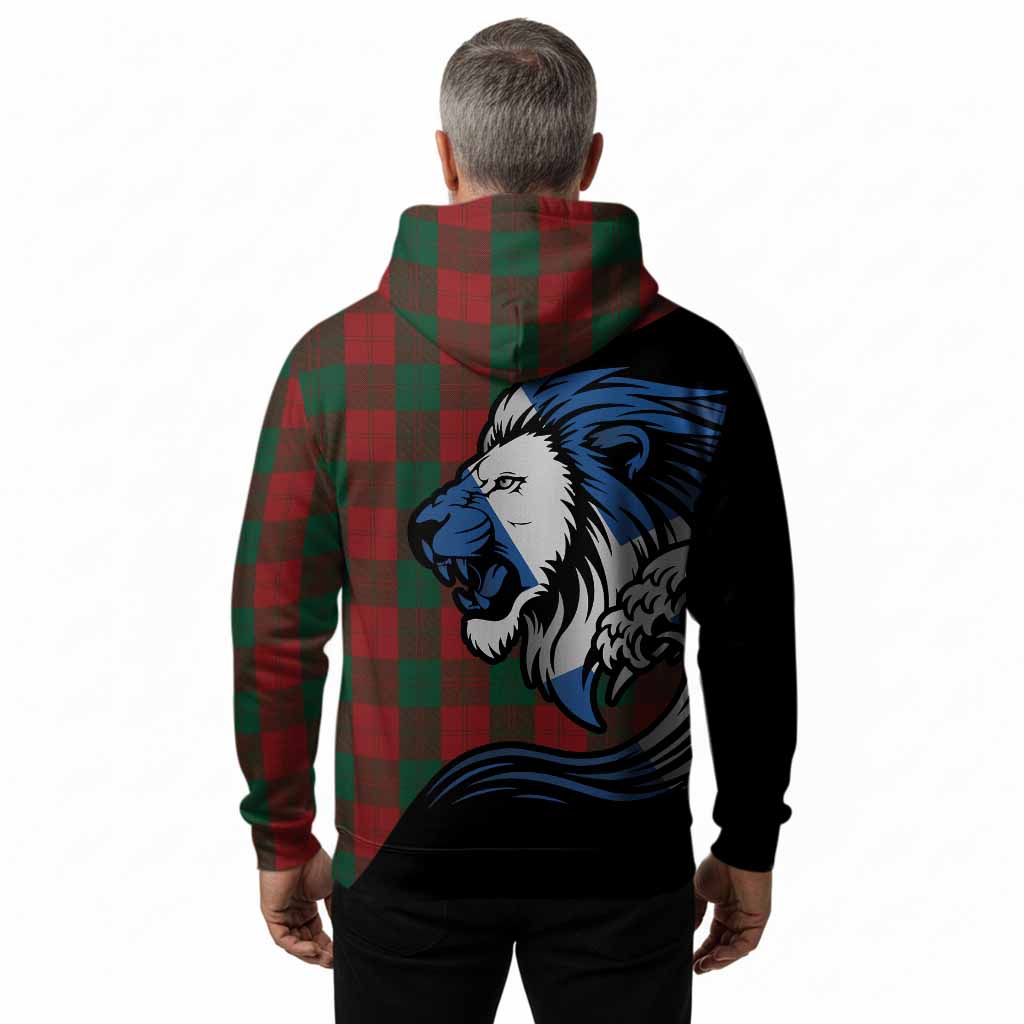 Erskine Tartan Crest Hoodie Scottish Golden Lions Wave Flow