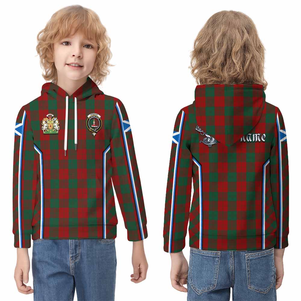 Erskine Tartan Crest Kid Hoodie Scotland Coat of Arm Flag Style - Tartan Vibes Clothing