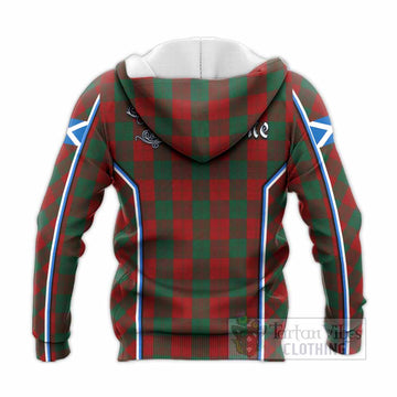 Erskine Tartan Crest Knitted Hoodie Scotland Coat of Arm Flag Style