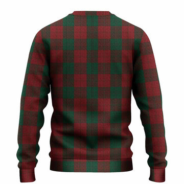 Erskine Tartan Crest Knitted Sweater Ferocious Lion Style