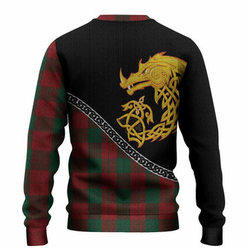 Erskine Tartan Crest Knitted Sweater Legendary Dragon Knot Half Style