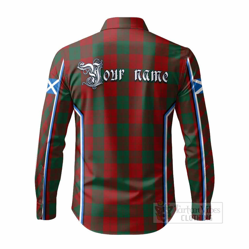 Erskine Tartan Crest Long Sleeve Button Shirts Scotland Coat of Arm Flag Style - Tartan Vibes Clothing