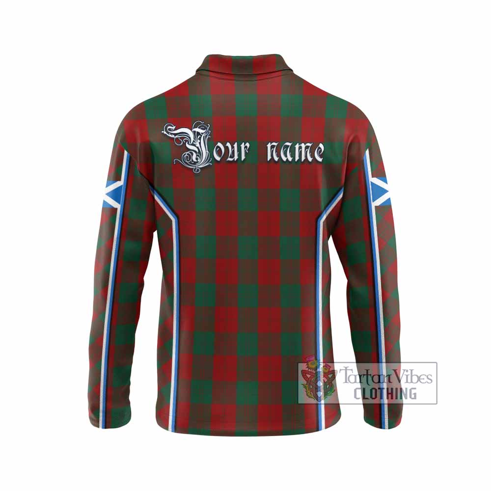 Erskine Tartan Crest Long Sleeve Polo Shirt Scotland Coat of Arm Flag Style - Tartan Vibes Clothing
