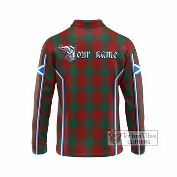 Erskine Tartan Crest Long Sleeve Polo Shirt Scotland Coat of Arm Flag Style