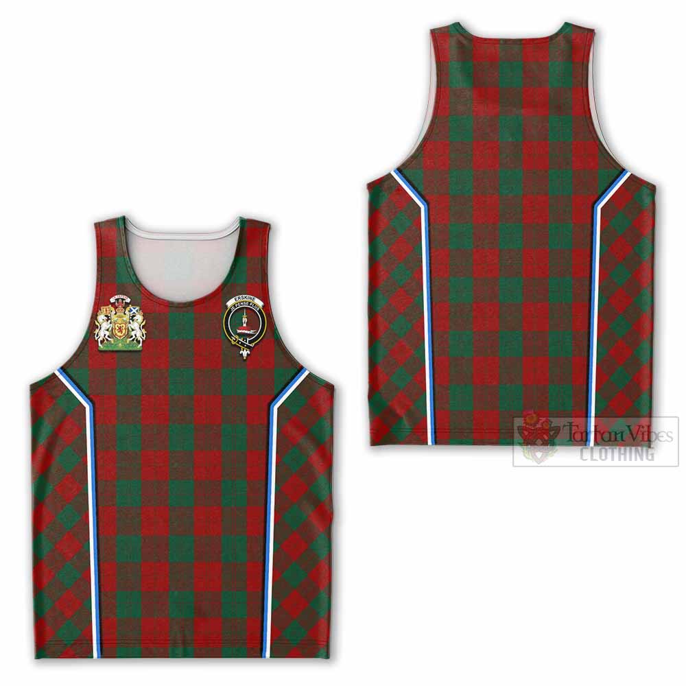 Erskine Tartan Crest Men Tank Top Scotland Coat of Arm Flag Style - Tartan Vibes Clothing